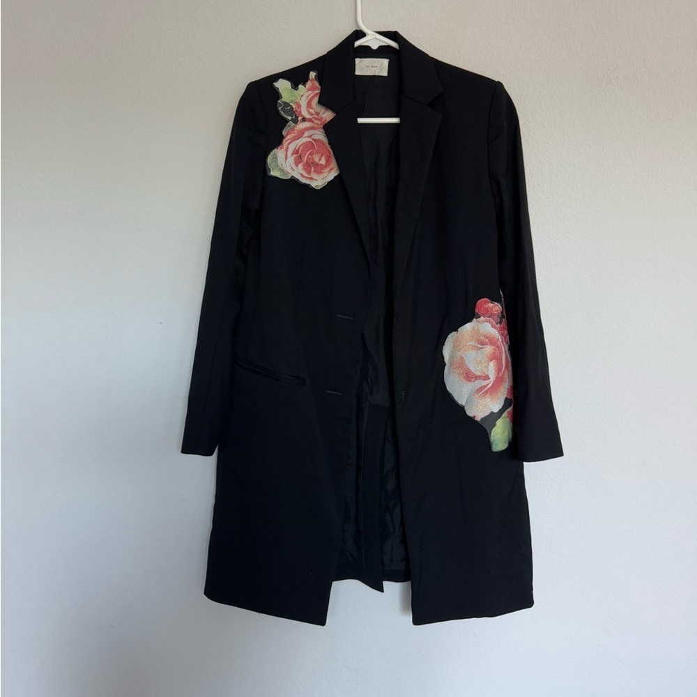 The Row elongated 100% wool dress blazer jacket roses 4